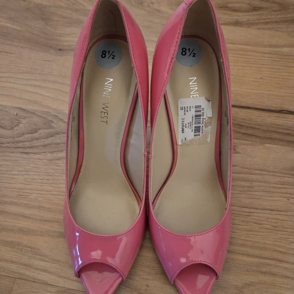 Nine West Pink Peep Toe Heels